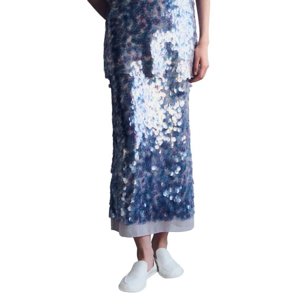 Lafayette 148 New York Womens  Paillette Straight Midi Skirt